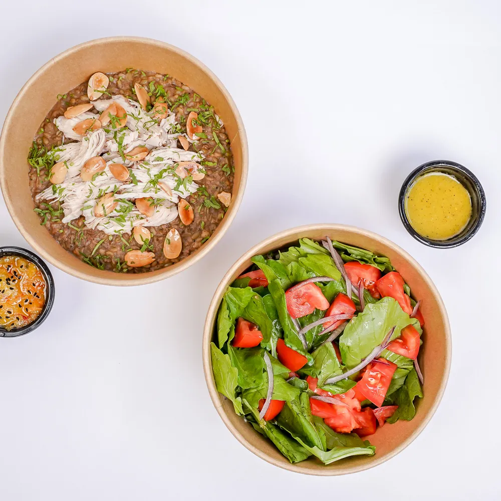Freekeh & Chicken with a side of Rocca Salad