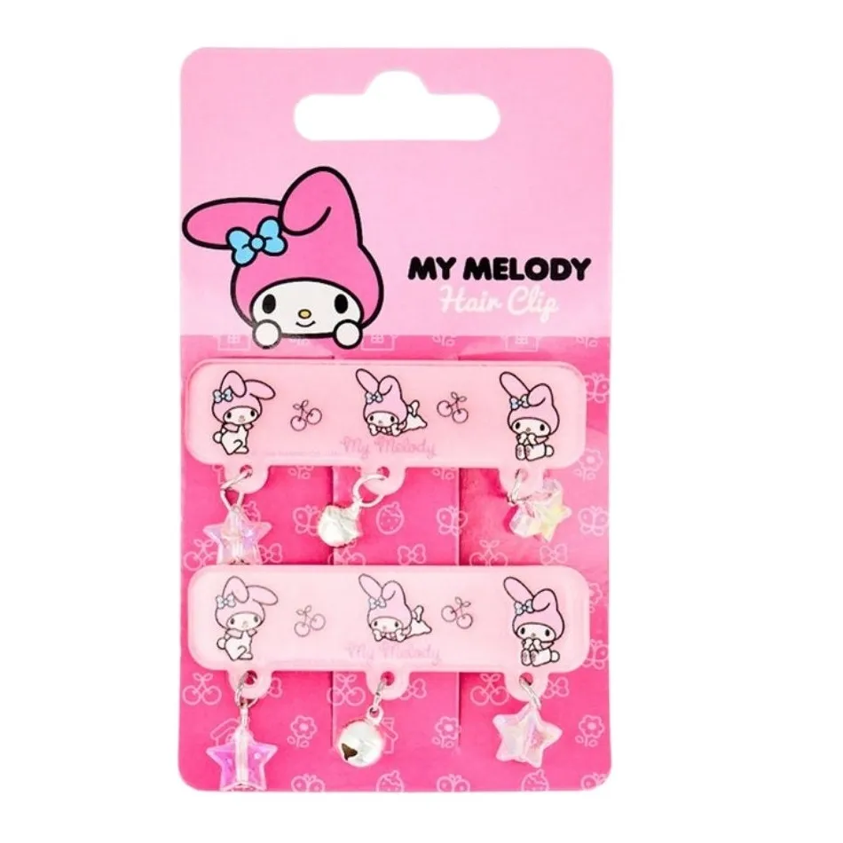 My Melody Hair Clips With Charms - 2 PCS