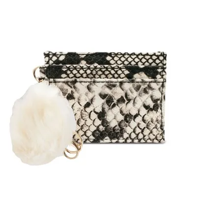 Aurata Card Holder & Keychain - White Black