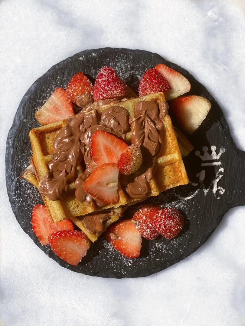 Kinder and Strawberries Waffle