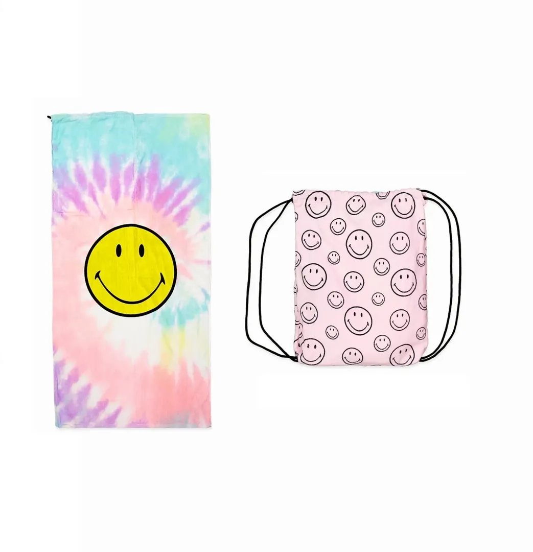 Smiley Face Bath Towel in A Bag