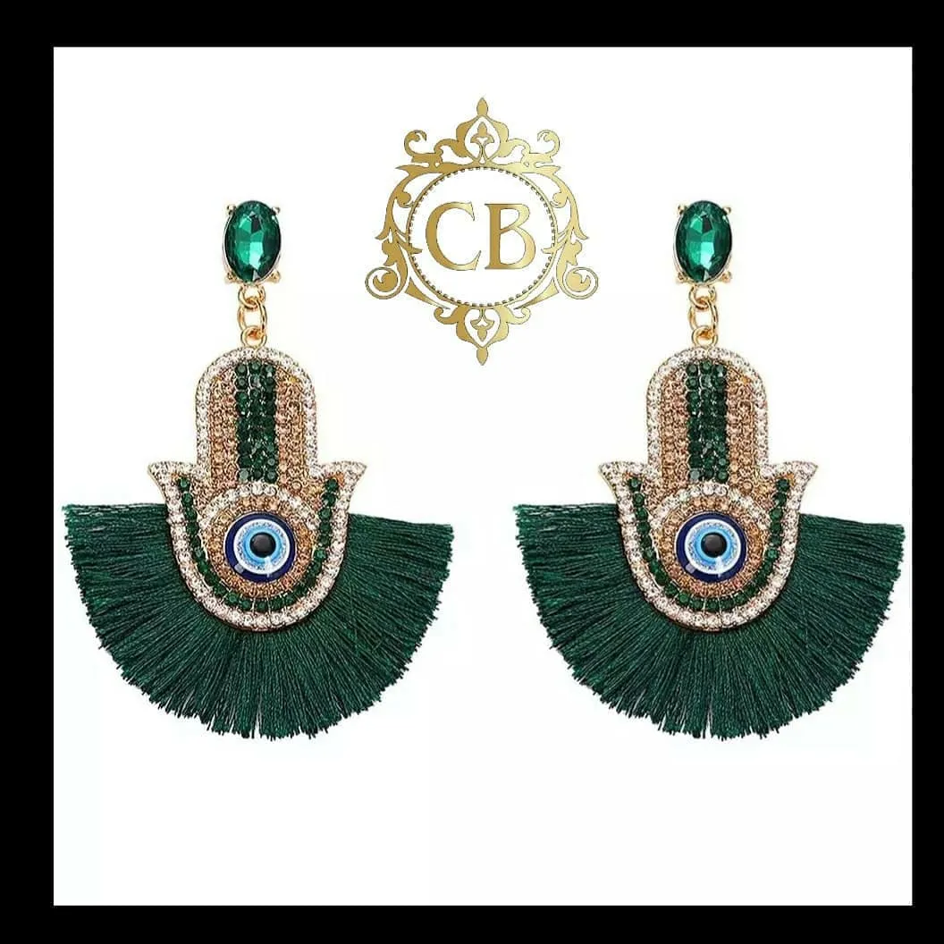 Green Hand Earrings