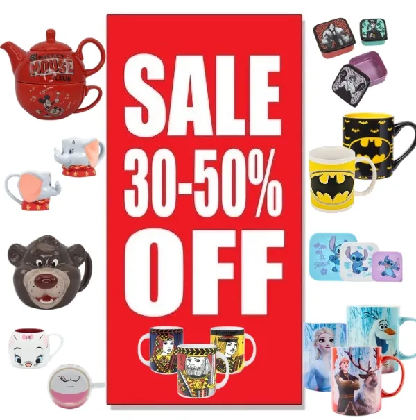 Mugs, Water Bottles, Plates 30% To 50% OFF!