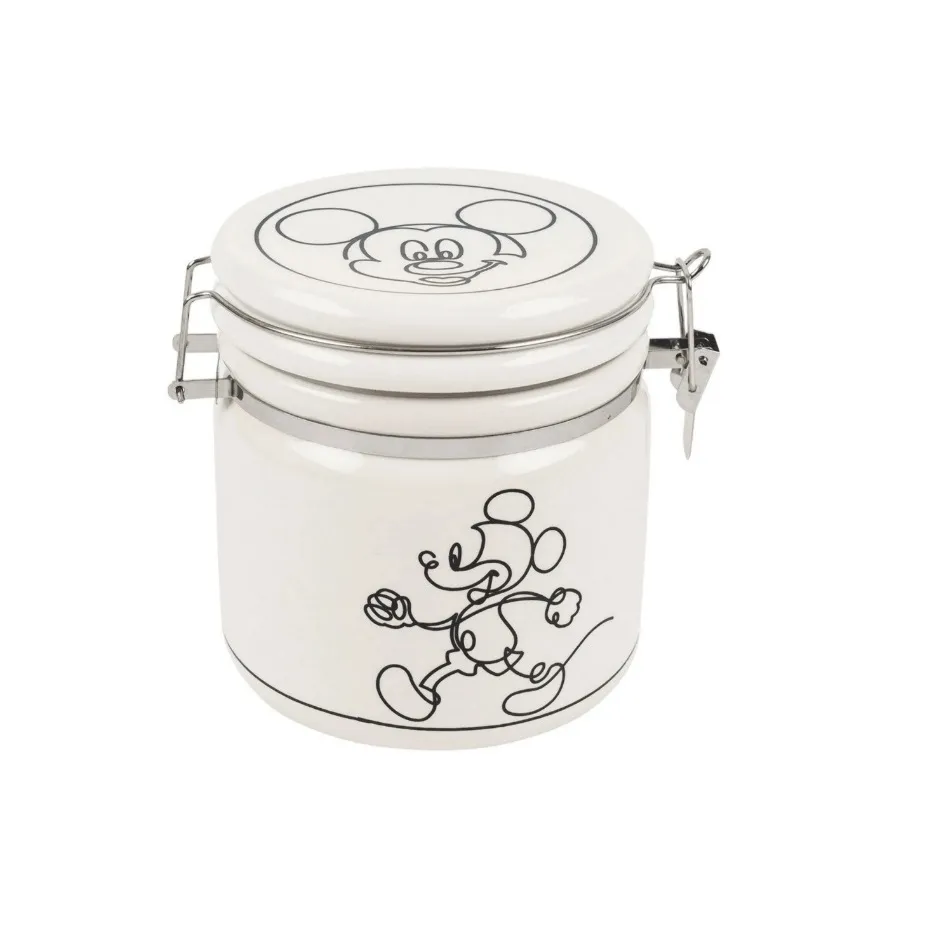 Mickey Mouse Small Size Ceramic Airtight Jar (Sugar, Coffee, Cookies) White
