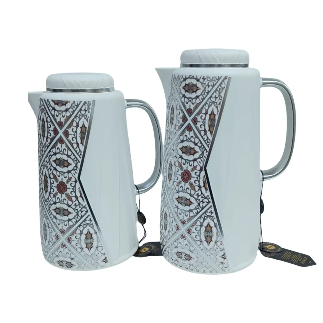 طقم مطارات شاي وقهوة مقاس 1.0/1.3 لتر نقشة سلفر CC-1638 10/13