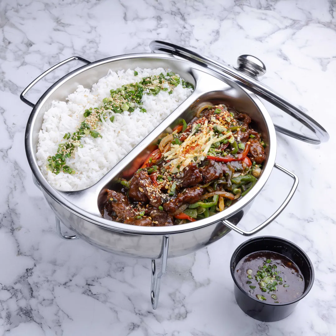 سخان ستيك منغوليا مع رز الياسمين