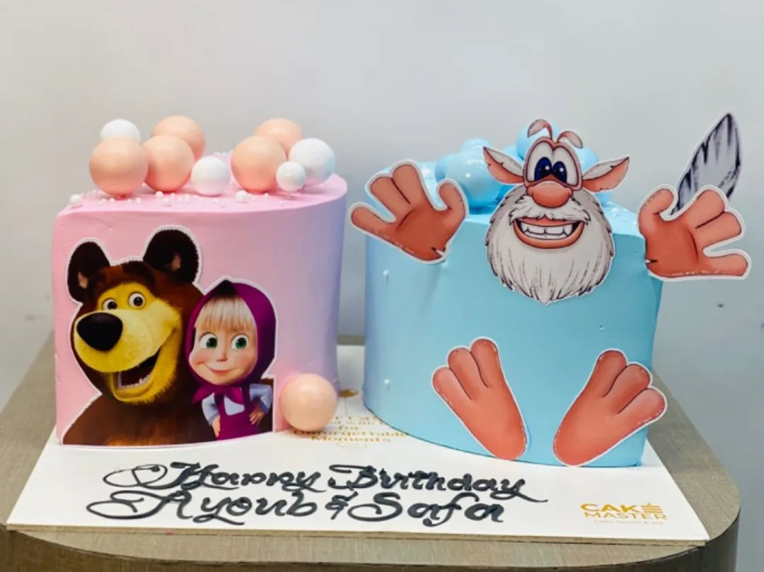 Booba And Masha Cake