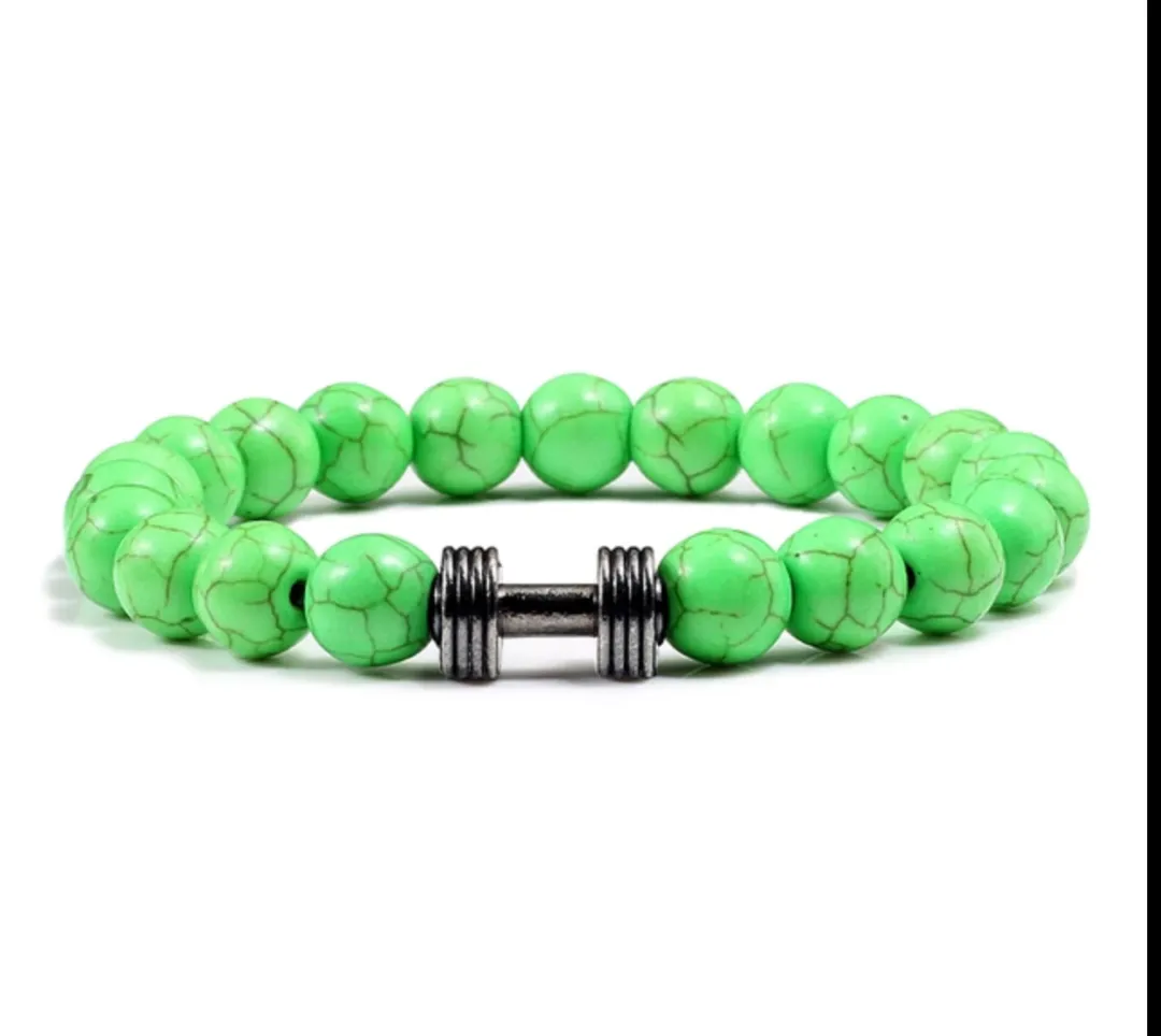 Green Dumbbell Bracelet