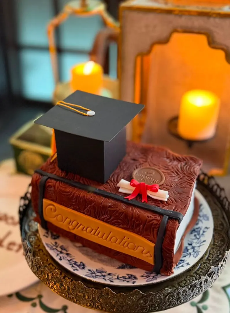 Book Graduation Cake 5 inch Cake With Graduation Hat , Chocolate a Flavor-Collaboration with Edward