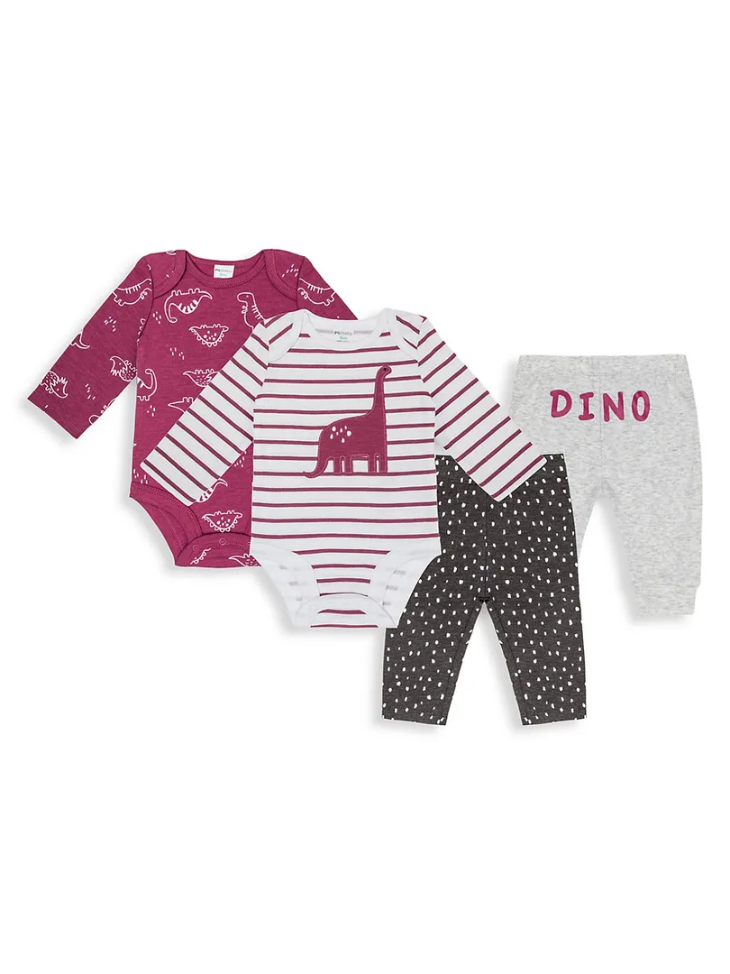 Baby Girl's 4PCS Cotton-Blend Bodysuit & Leggings Set
