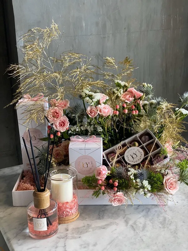 TRAY SET PEACH PINK