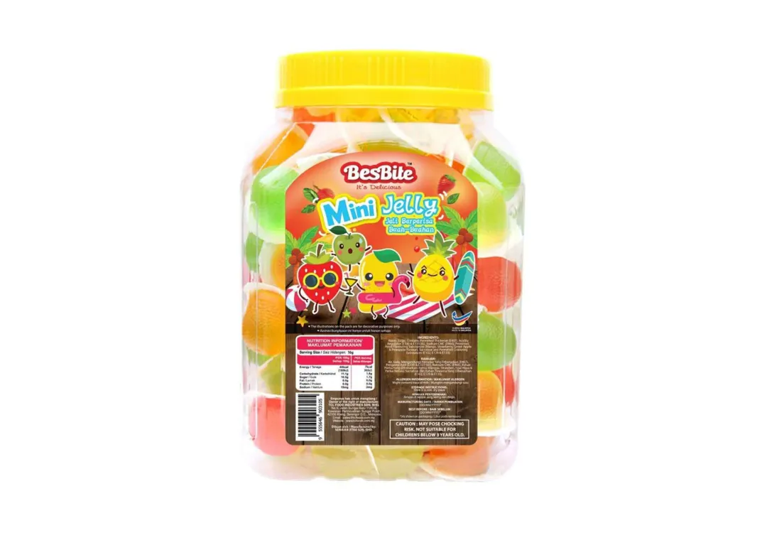 BesBite Fruit Flavored Jelly Cups 100 Pieces x 15g
