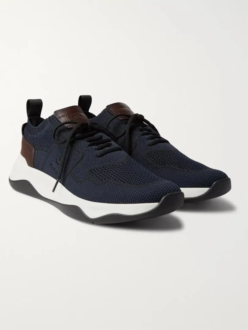 Berluti - Shadow Leather-Trimmed Mesh Sneakers