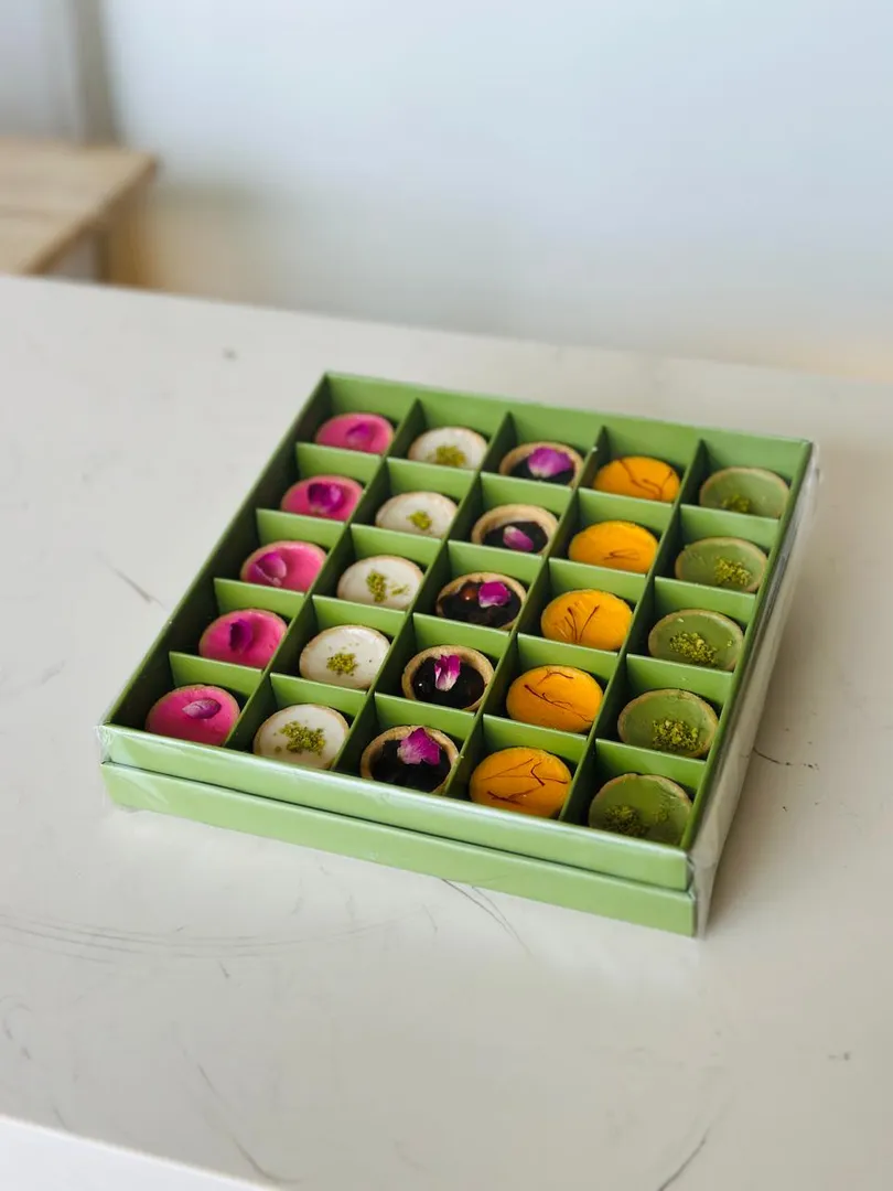 Assorted bites in green box