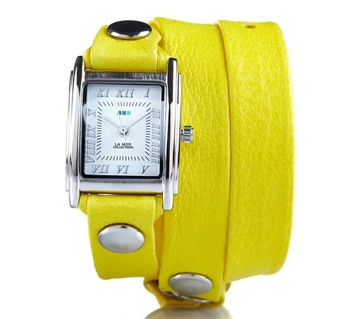 La Mer Collections - Wrap Watch - Neon Yellow