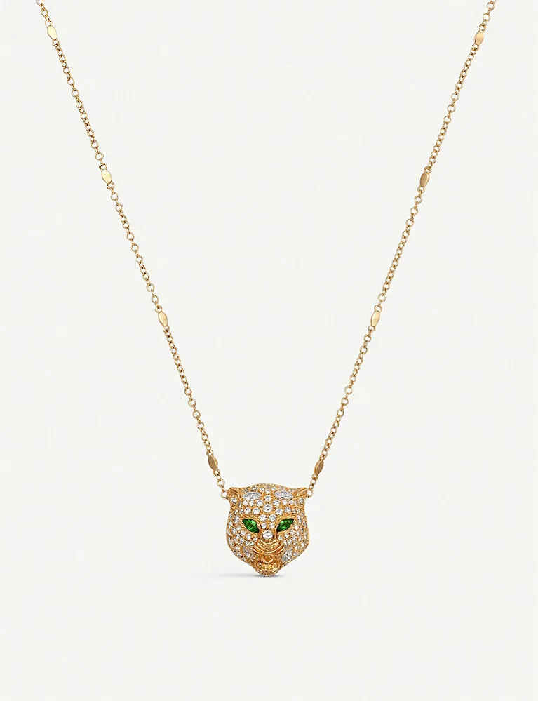 Gucci Le Marché Des Merveilles 18Ct Yellow-Gold, Tsavorite And Diamond Necklace