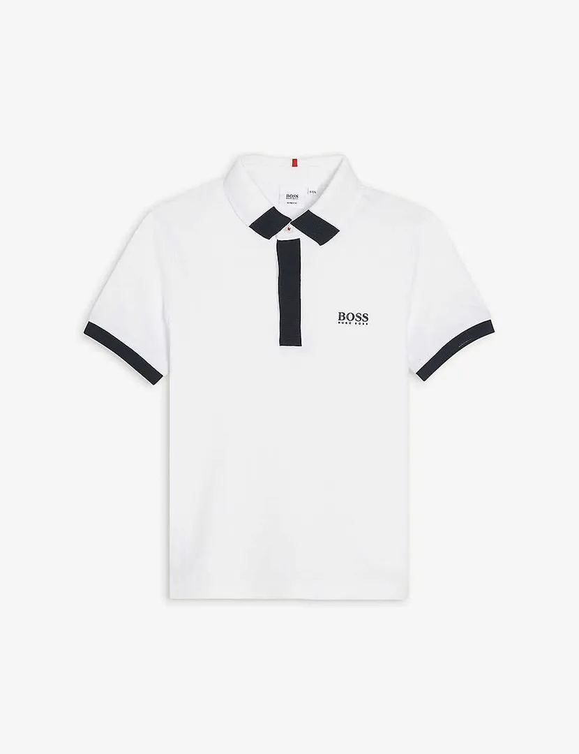 Boss- Logo Print Stretch Cotton Polo Shirt