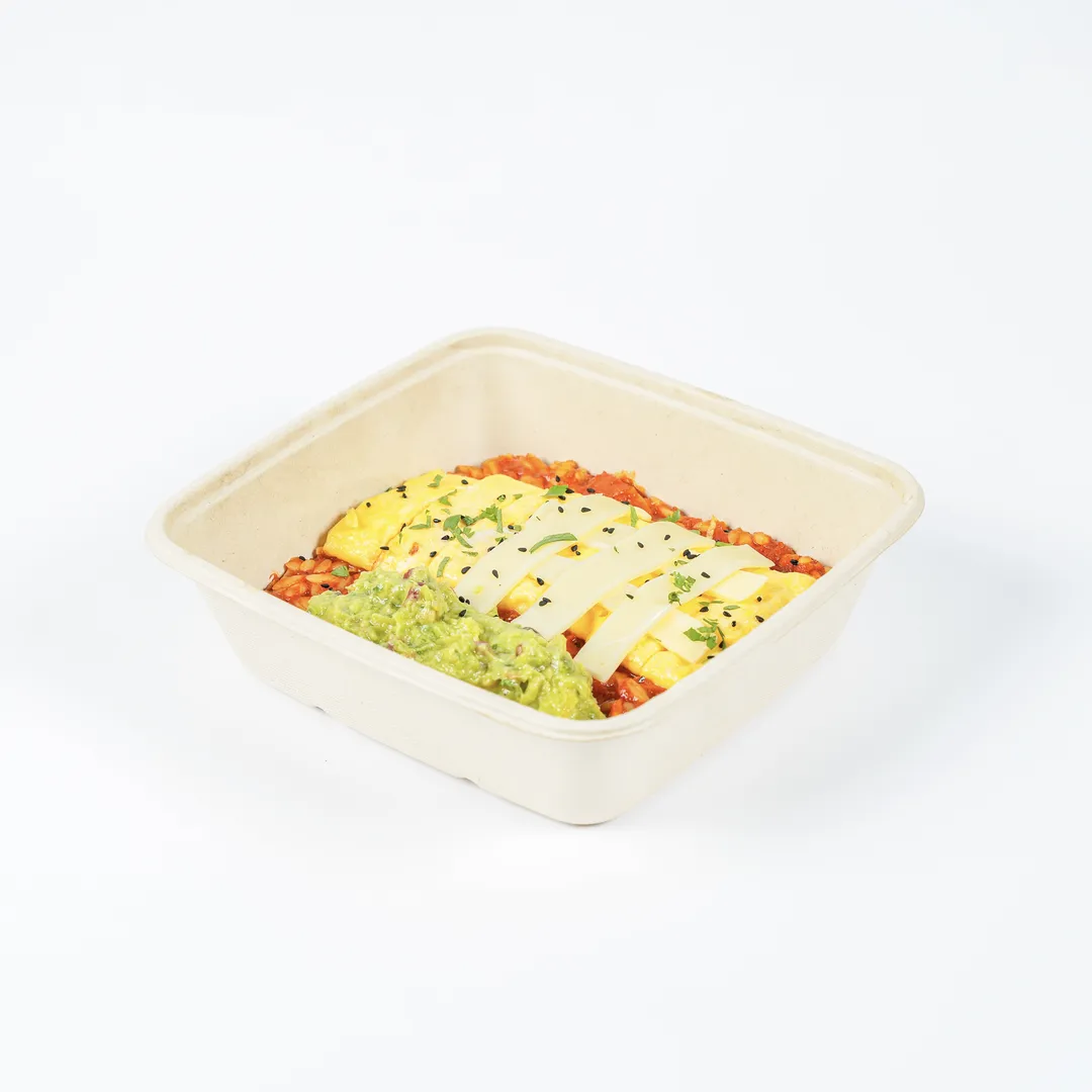 Orzo with Omelette Egg and Guacamole