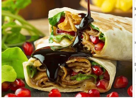 Rocca With Pomegranate And Meat Sandwich