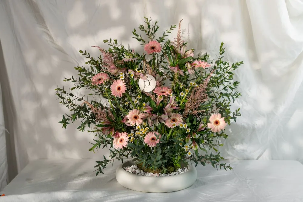 Pink Gerbera Vase Arrangement