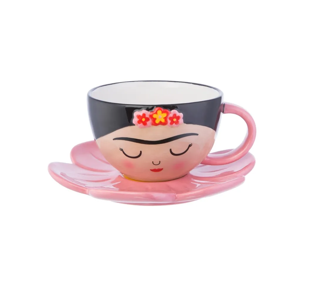 Frida Kahlo Cup & Flower Saucer
