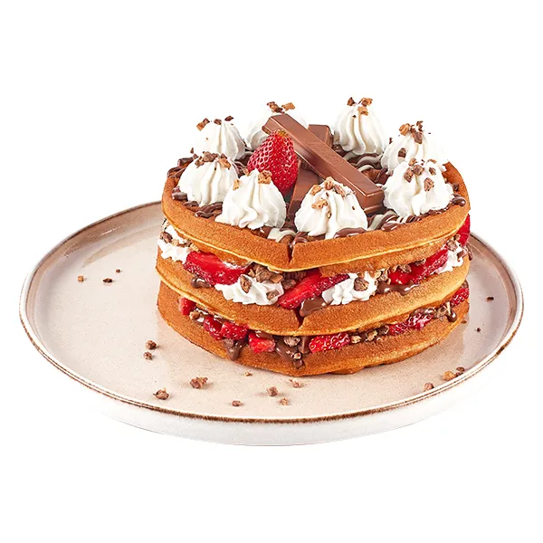 Strawberry Kit Kat Waffle Cake
