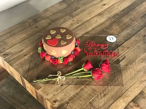 Valentines Choco Cake on board