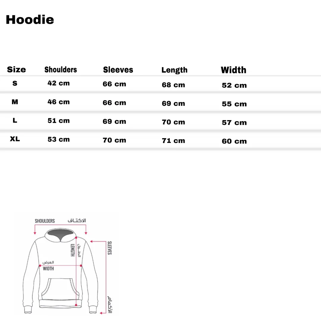 Hoodie size chart