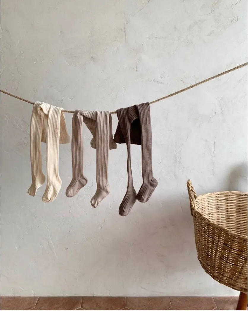 Ribbed Tights- Light Beige