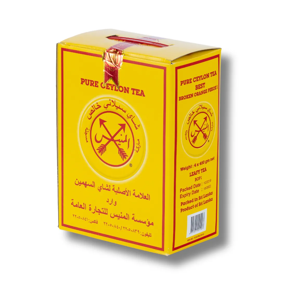 شاي اسود خشن المنيس BOP1 ( العبوة صفراء 1800 جم )