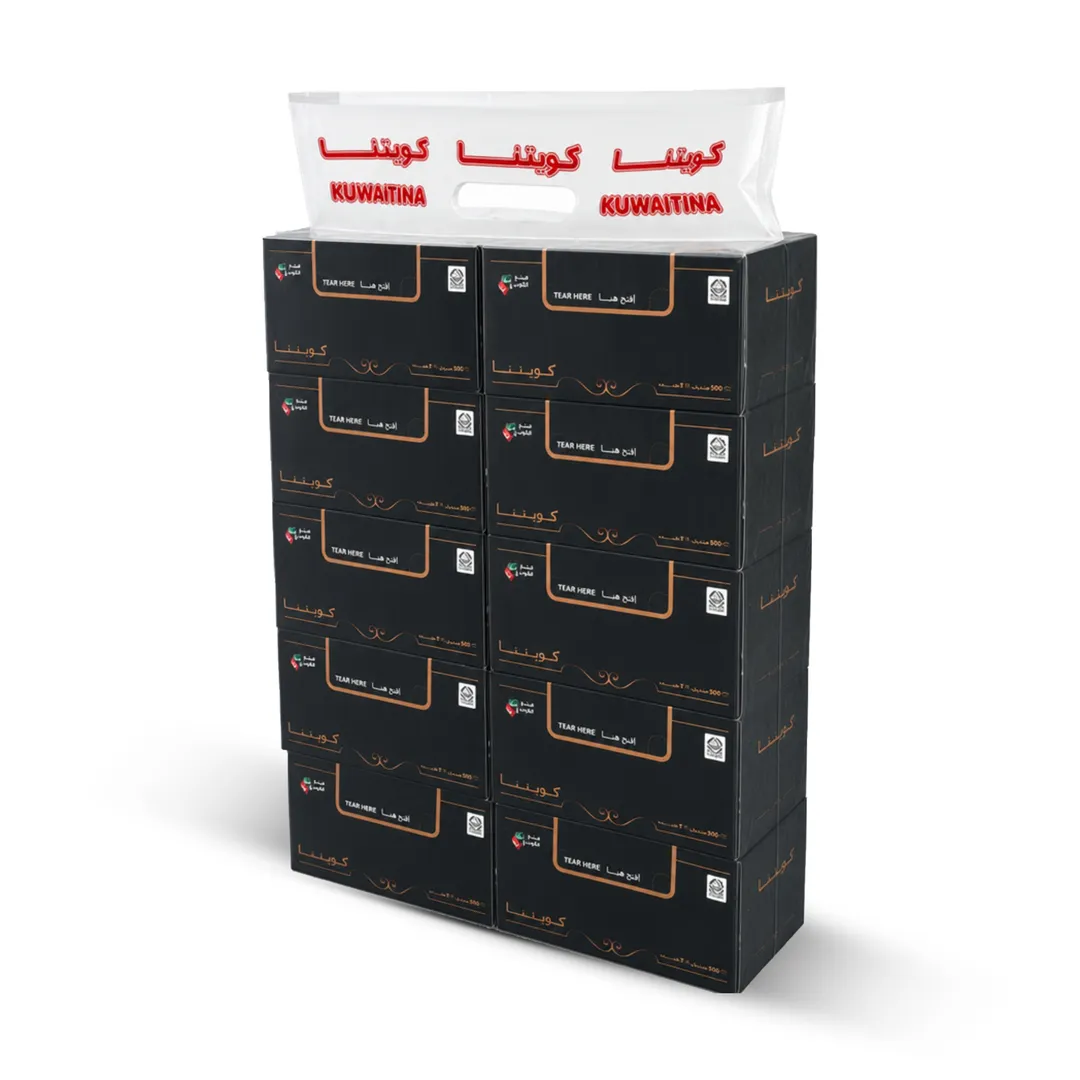 PACK OF 10PIECES KUWAITINA FACIAL TISSUE BOX 600 SHEETS