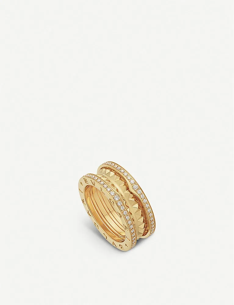 Bvlgari B.Zero1 18Ct Yellow-Gold And Diamond Pavé Ring