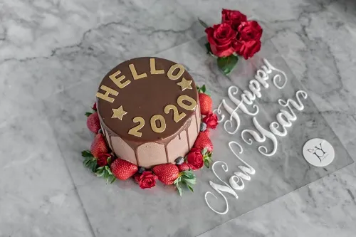 NEW YEAR Round Choco Cake