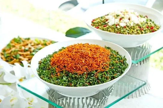 سلطة المشروم مع البطاطا الحلوه