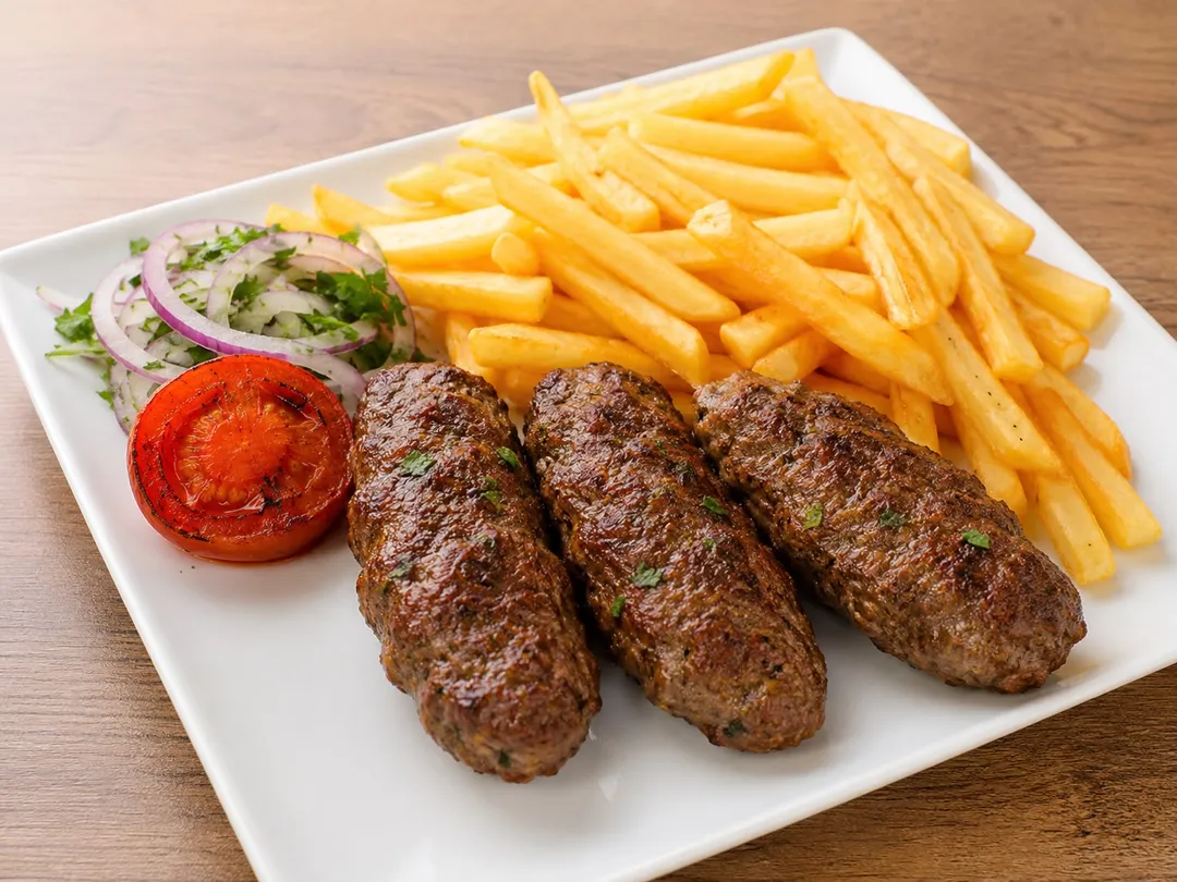 كفتة مع بطاطا مقلية