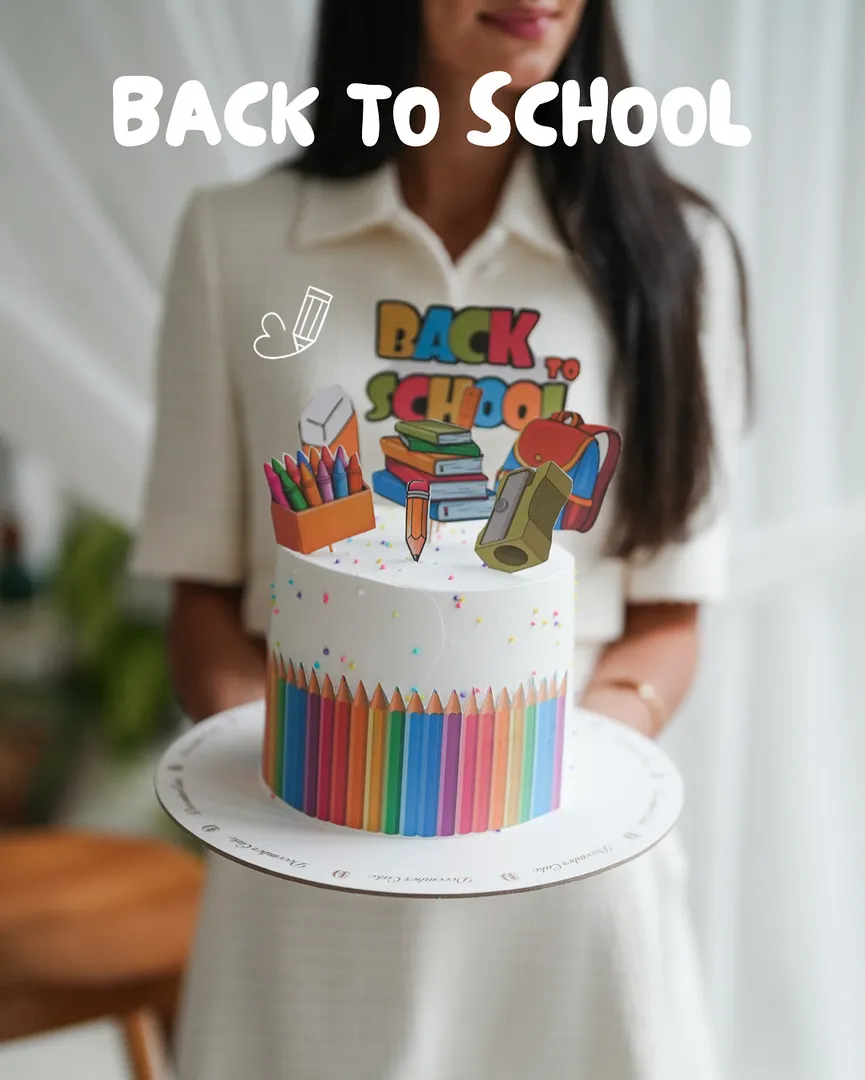 Back to school white cake 6inch mix chocolate vanilla