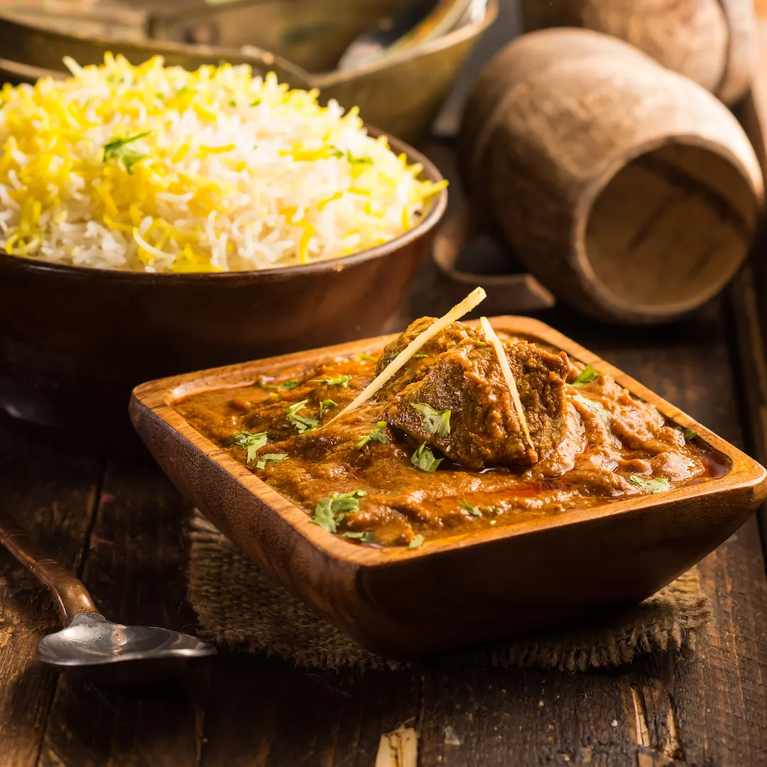 Mutton Rogon Josh With Rice 