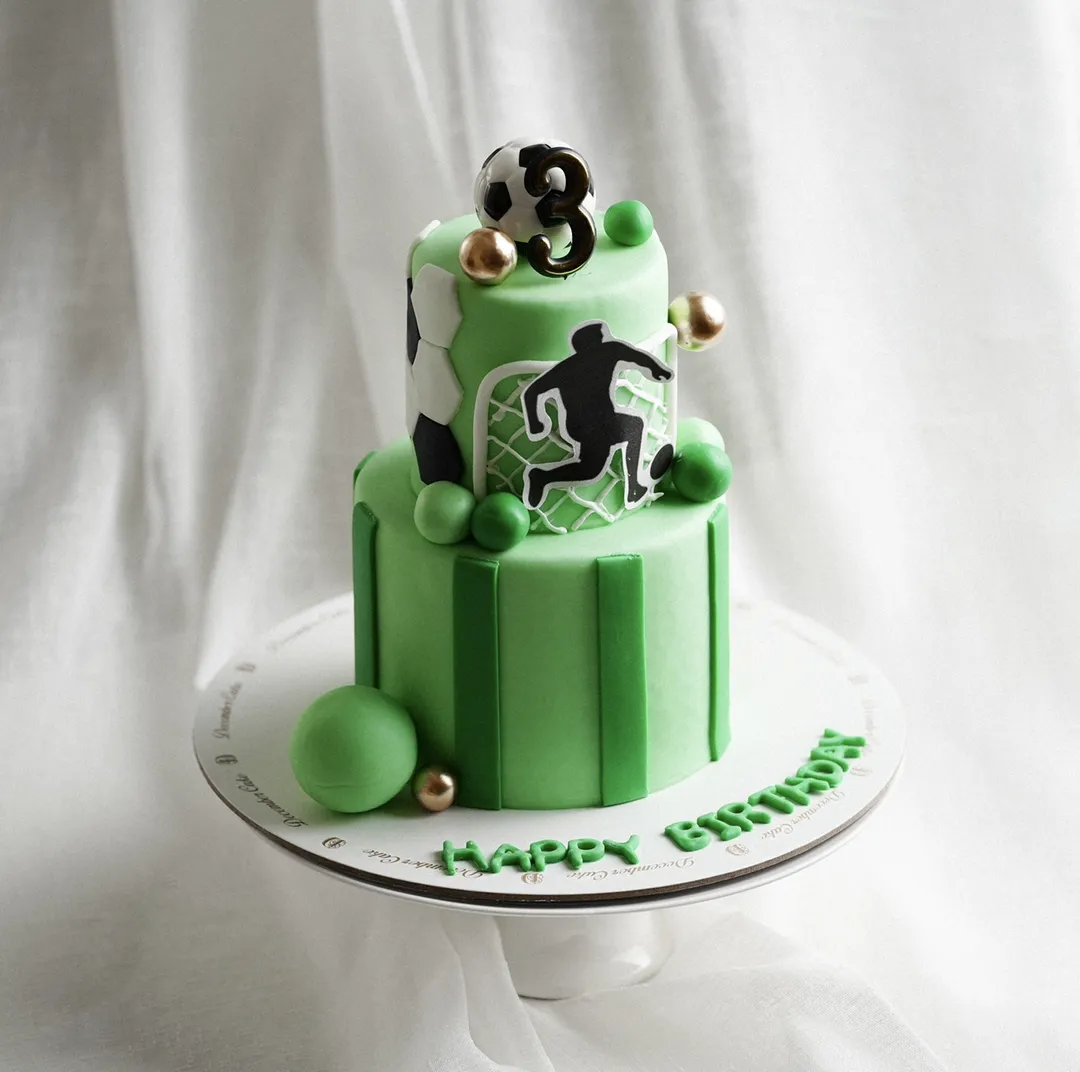 Green ball cake double cake 6inch mix chocolate vanilla