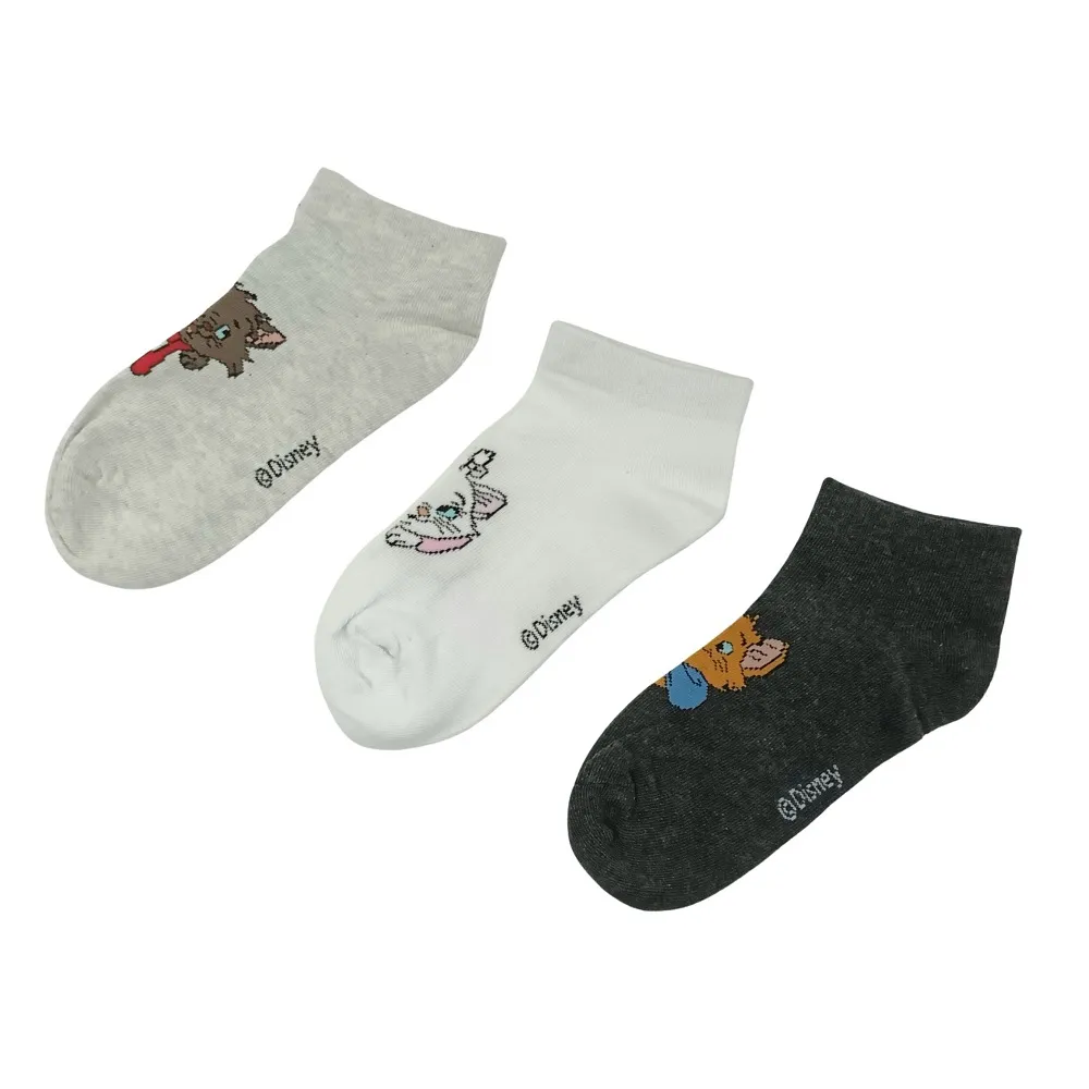 Disney Marie, Toulouse & Berlioz 3 Pairs Short Socks