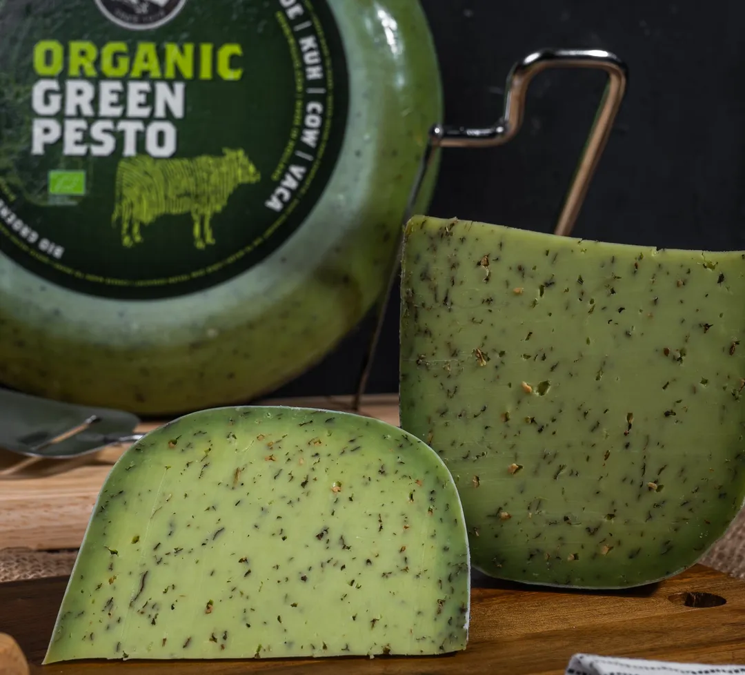 Organic Gouda with Green Pesto | 300gm - 1kg | Intl. Gold Award