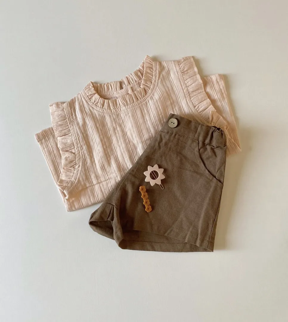 Frill sleeve top (Pink)