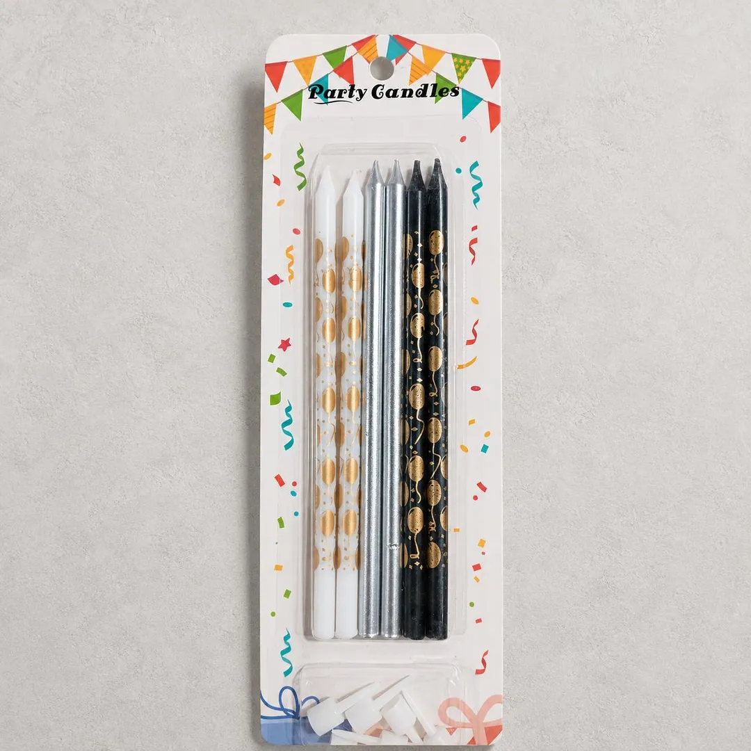 شموع فضي ، أبيض ، أسود