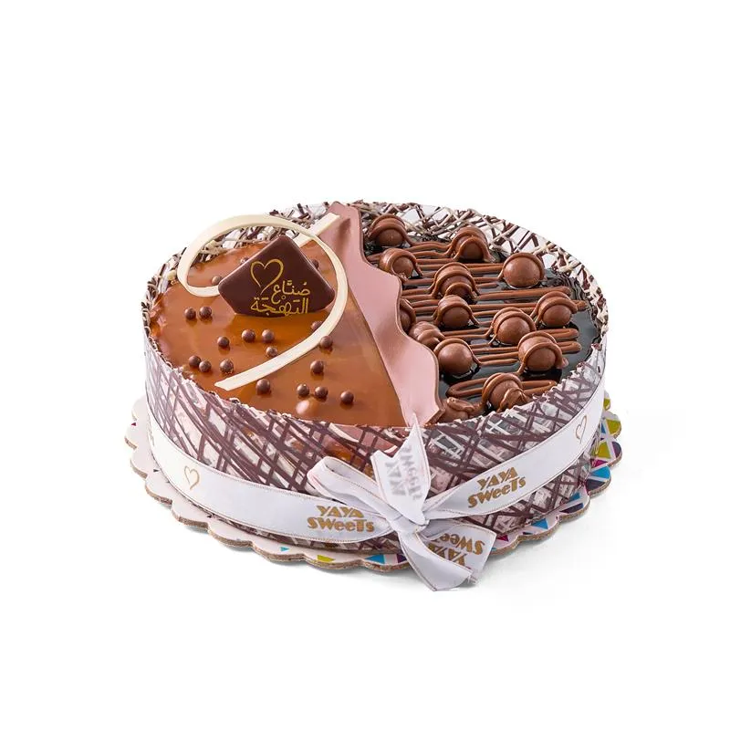Half Chocolate, Half Caramel Torte Cake
