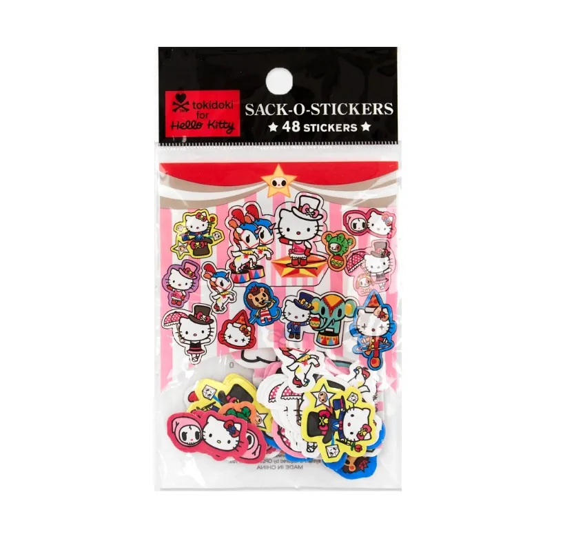 Hello Kitty Tokidoki Circus Themed Stickers - 48 PCS