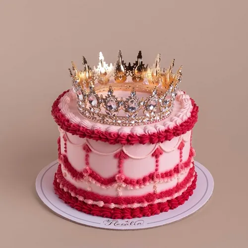 Crown classic red & pink cake