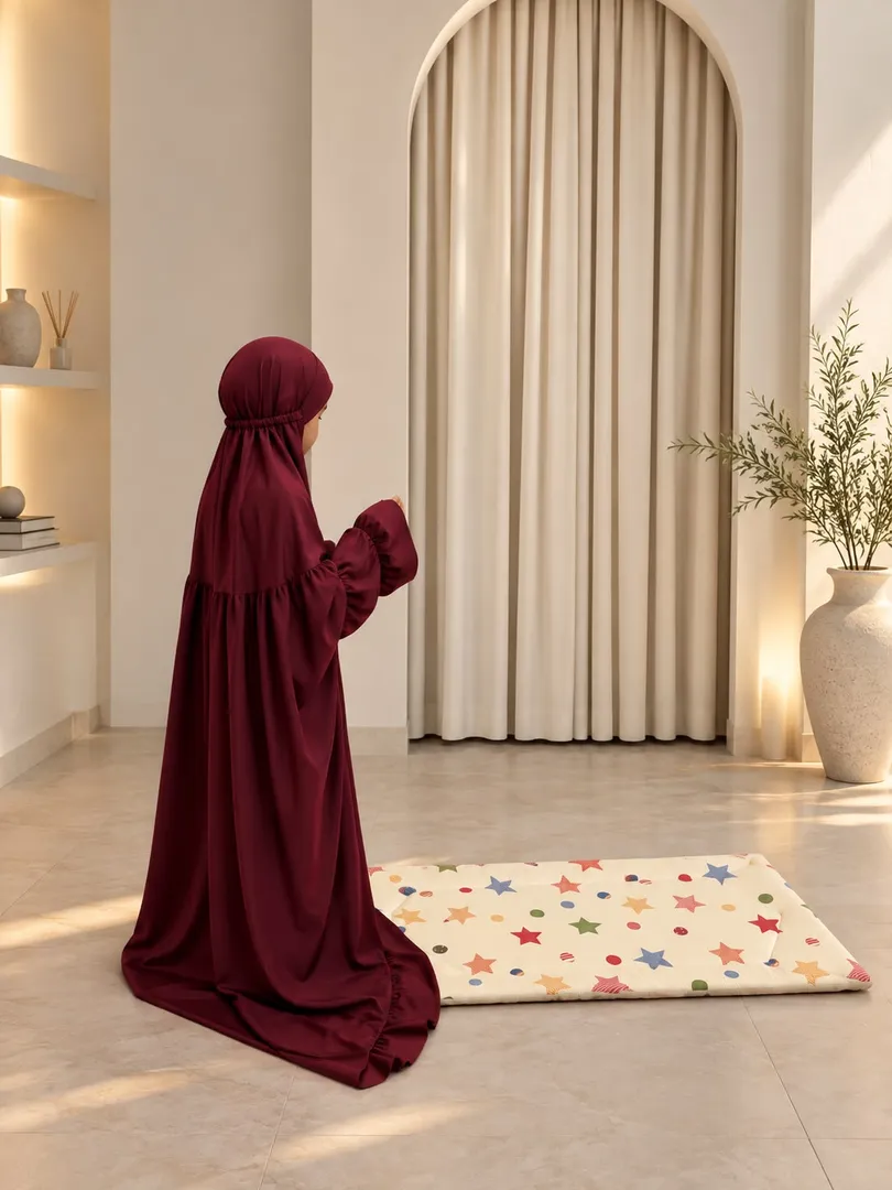 عنابي مع سجاده النجوم