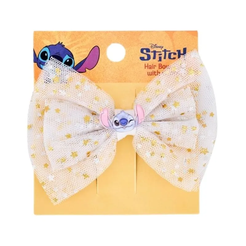 Stitch Bow Hair Clip With Charm