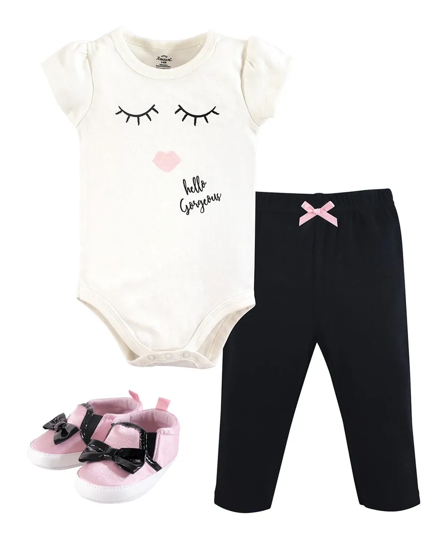White & Black Hello Gorgeous Bodysuit Set