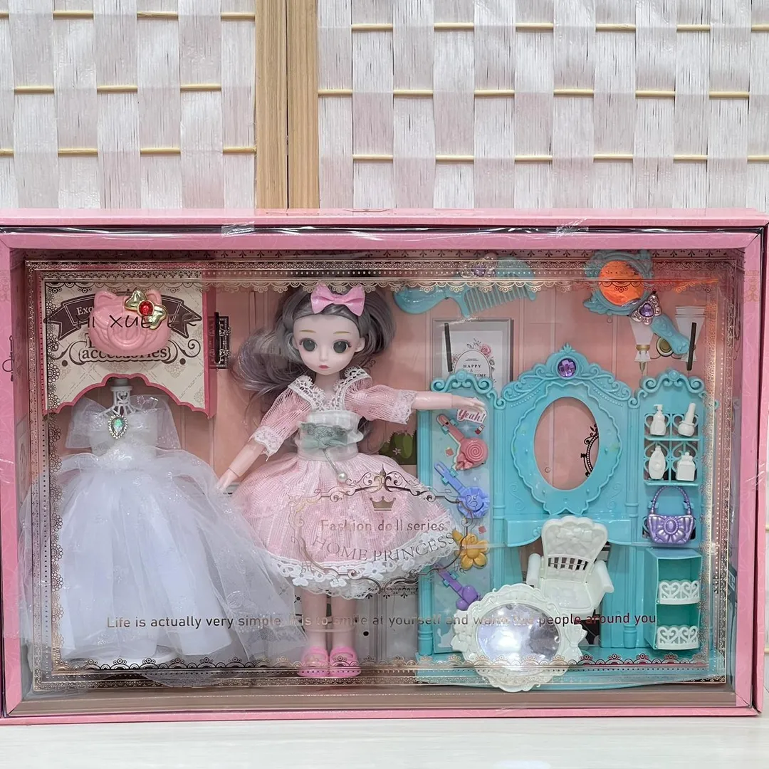 باربي + اكسسواراتها كاملة + طقم عروس
