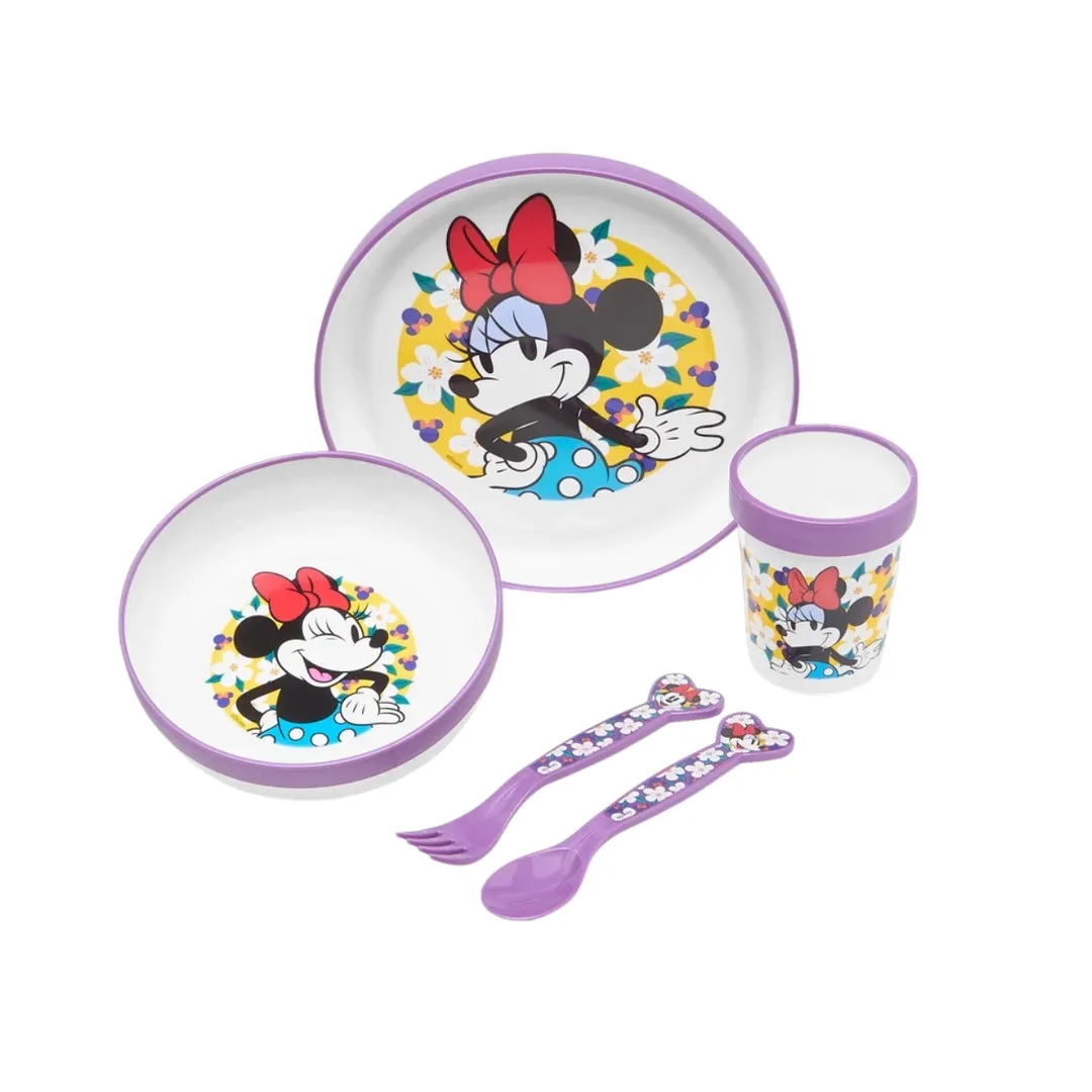 Minnie Mouse 5 PCS Non Slip Microwave Safe Dinner Set